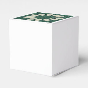 Tropical Sacramento Green and Silver Leaf Mandala. Favor Box