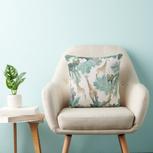 Tropical Safari Adventure 1 #art #tropical Throw Pillow