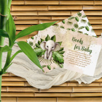 Tropical Safari Elephant Shower Books for Baby