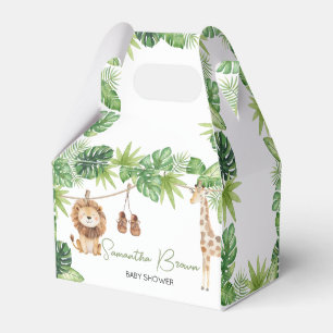 Tropical Safari Jungle Animals Baby Shower Favor Box