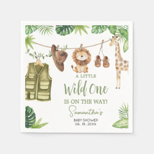 Tropical Safari Jungle Animals Baby Shower Napkin