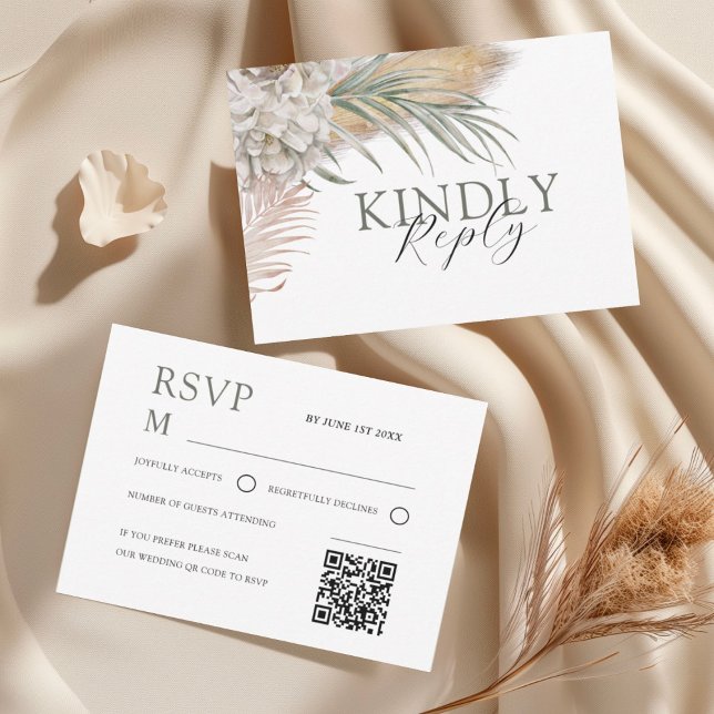 Tropical Sage Green Floral Wedding RSVP (Creator Uploaded)