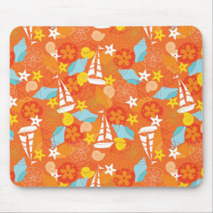 Tropical Sailboat Pattern Mouse Pad
