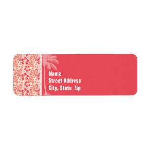 Tropical Salmon & Coral Pink Floral Pattern