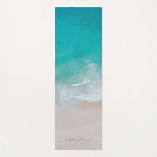 tropical sand beach ocean meditation personalized yoga mat