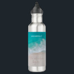 Tropical sand beach ocean personalized the adventu 710 ml water bottle<br><div class="desc">Tropical sand beach ocean personalized the adventure begins design.</div>