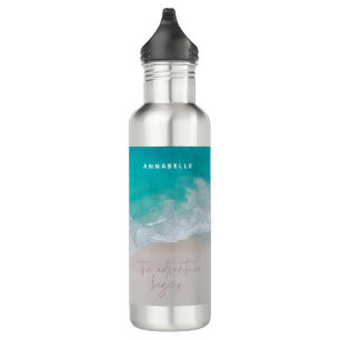 Tropical sand beach ocean personalized the adventu 710 ml water bottle