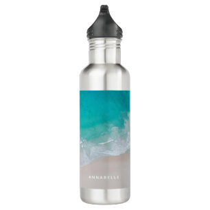Tropical sand beach ocean personalized the adventu 710 ml water bottle