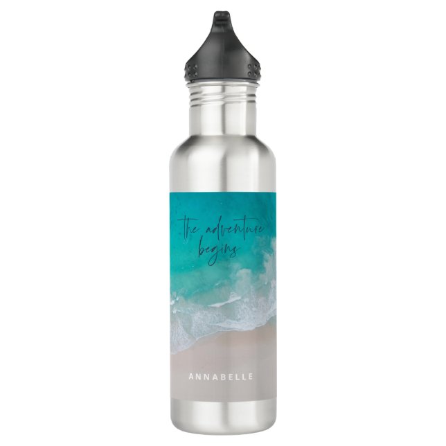 Tropical sand beach ocean personalized the adventu 710 ml water bottle (Right)