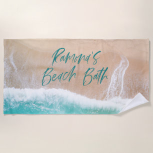 Tropical sand beach ocean sunny waves beach house beach towel