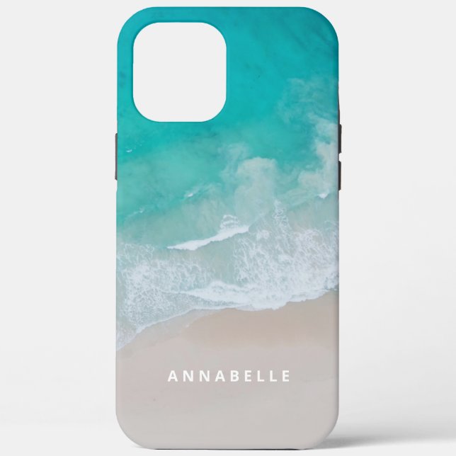 tropical sand beach ocean sunny waves modern Case-Mate iPhone case (Back)