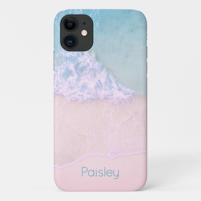 Tropical Sand Beach with Turquoise Sea Monogram Case-Mate iPhone Case (Back)