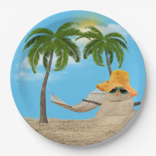 Tropical Sandman With Hammock Paper Plate