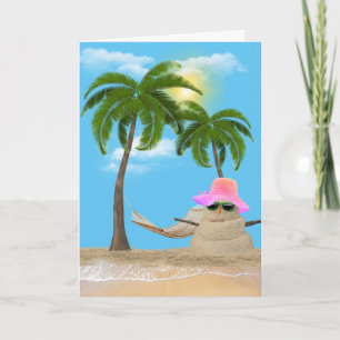 Tropical Sandman With Palms Note Card