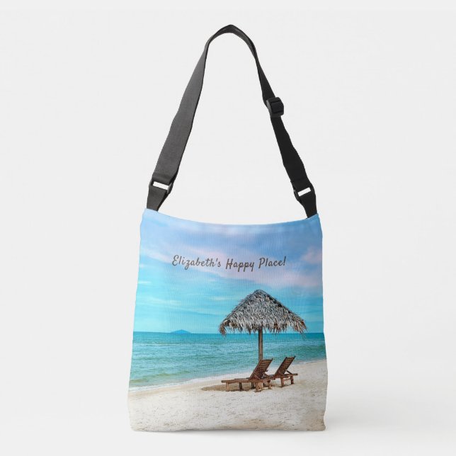 Tropical Sandy Beach Custom Crossbody Bag (Front)
