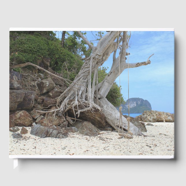 Tropical sandy beach guest book (Front)