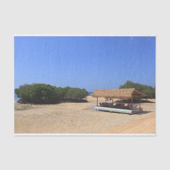 Tropical sandy beach tissue paper (Front)
