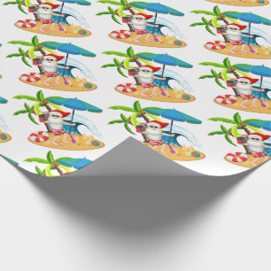 Tropical Santa Christmas Wrapping Paper