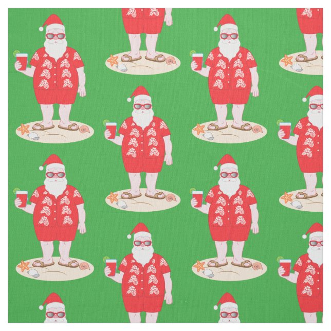 Tropical Santa Claus Fabric (Swatch)