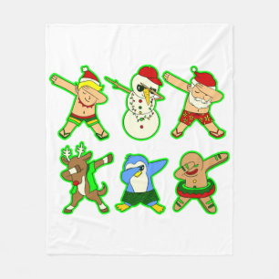 tropical santa claus vacation christmas fleece blanket