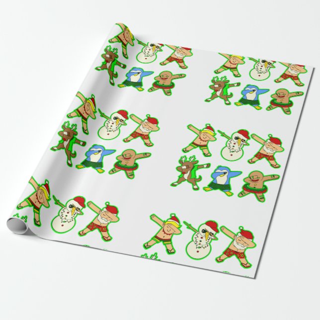 tropical santa claus vacation christmas wrapping paper (Unrolled)