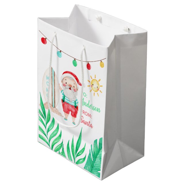 Tropical Santa Gift Bag (Front Angled)