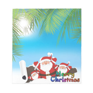 tropical Santa Notepad