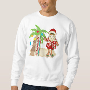 Tropical Santa Sweatshirt with Palm Tree