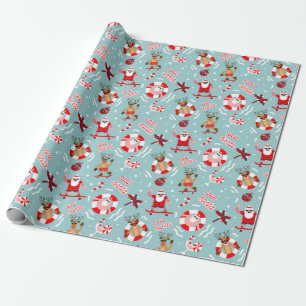 Tropical Santa Wrapping Paper