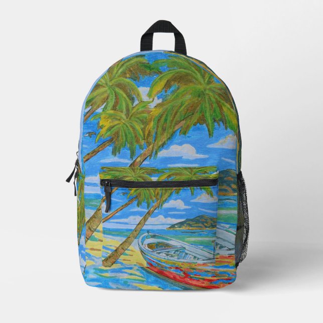 Tropical scene backpack  (Front)