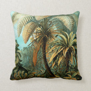 Tropical Scenery  with Palm Tree Throw Pillow