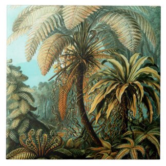Tropical Scenery with Palm Tree Tile