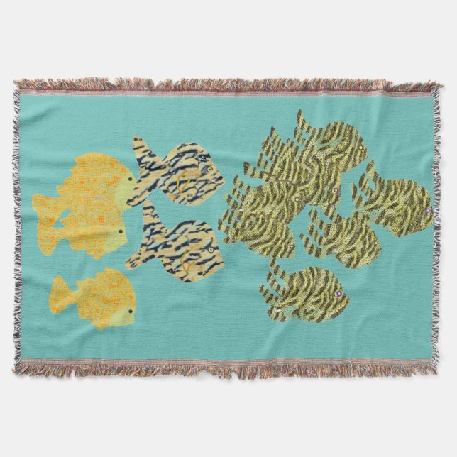 Tropical School Throw Blanket (Front)