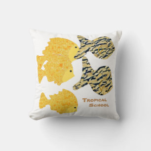 Tropical School Throw Pillow