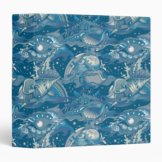 Tropical Sea Pattern Binder (Front/Spine)