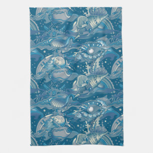 Tropical Sea Pattern Kitchen Towel