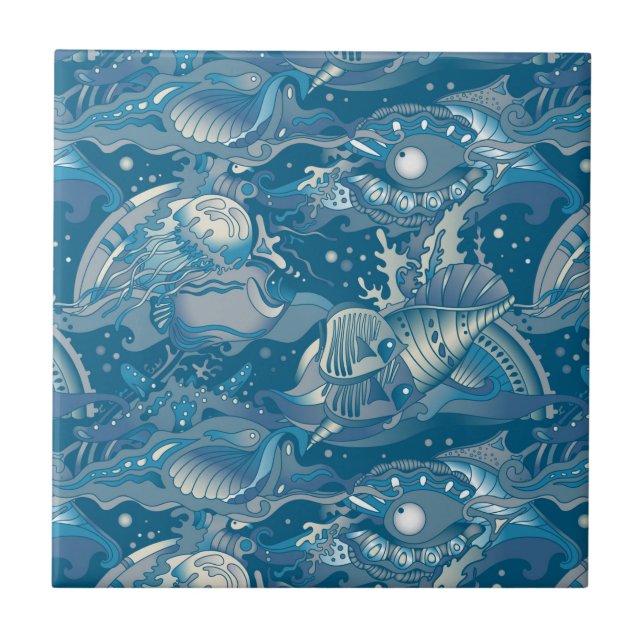 Tropical Sea Pattern Tile (Front)