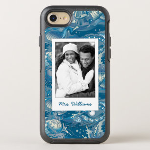 Tropical Sea Pattern   Your Photo & Name OtterBox Symmetry iPhone 8/7 Case