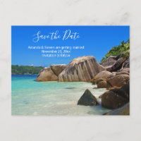 Tropical Sea Rocky Coast Wedding Save the Date