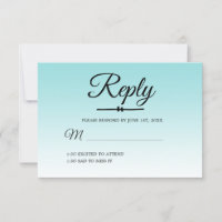 Tropical Sea Shell Blue Ombre Sweet 16 RSVP