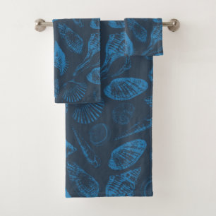 Tropical sea shells bath towel set