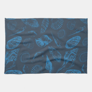 Tropical sea shells kitchen towel