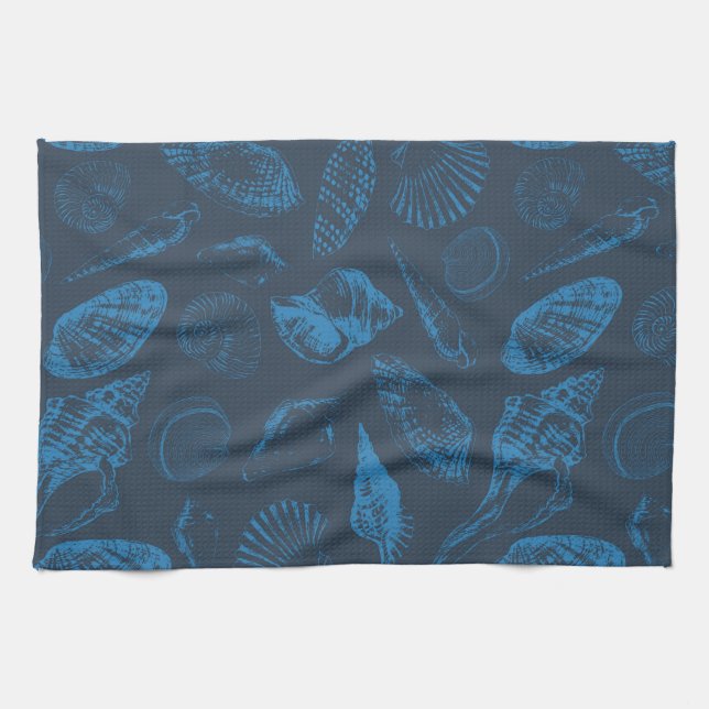 Tropical sea shells kitchen towel (Horizontal)