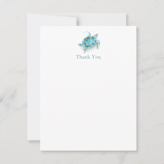 Tropical Sea Turtle Baby shower Merci Cartes (Devant)