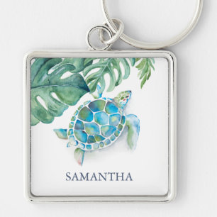 Tropical Sea Turtle Customisable Keychains
