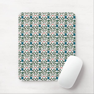 Tropical Sea Turtle Floral Pattern   Coastal Ocean Mouse Pad