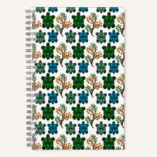 Tropical Sea Turtle Floral Pattern   Coastal Ocean Notebook
