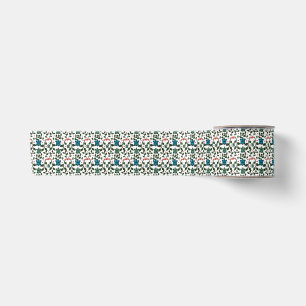 Tropical Sea Turtle Floral Pattern   Coastal Ocean Satin Ribbon