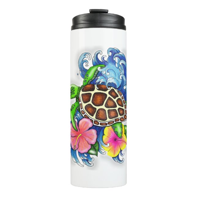 Tropical Sea Turtle Thermal Tumbler (Front)