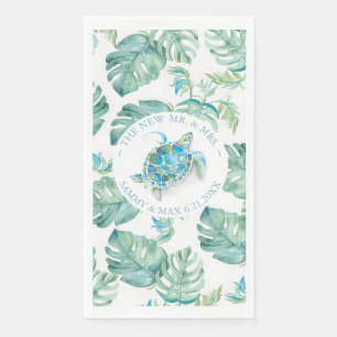 Tropical Sea Turtle Watercolor Napkin